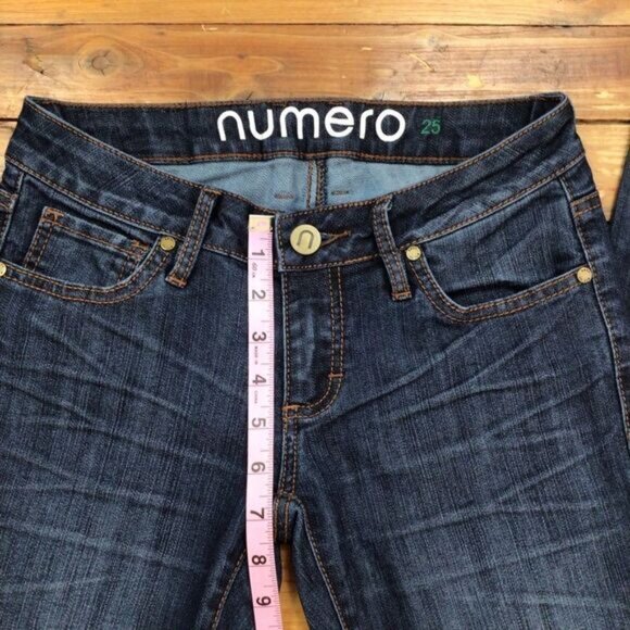 NUMERO jeans low rise skinny blue denim size 25 medium rise waist - Picture 10 of 11